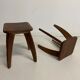 Paire de tabourets scandinaves en  palissandre