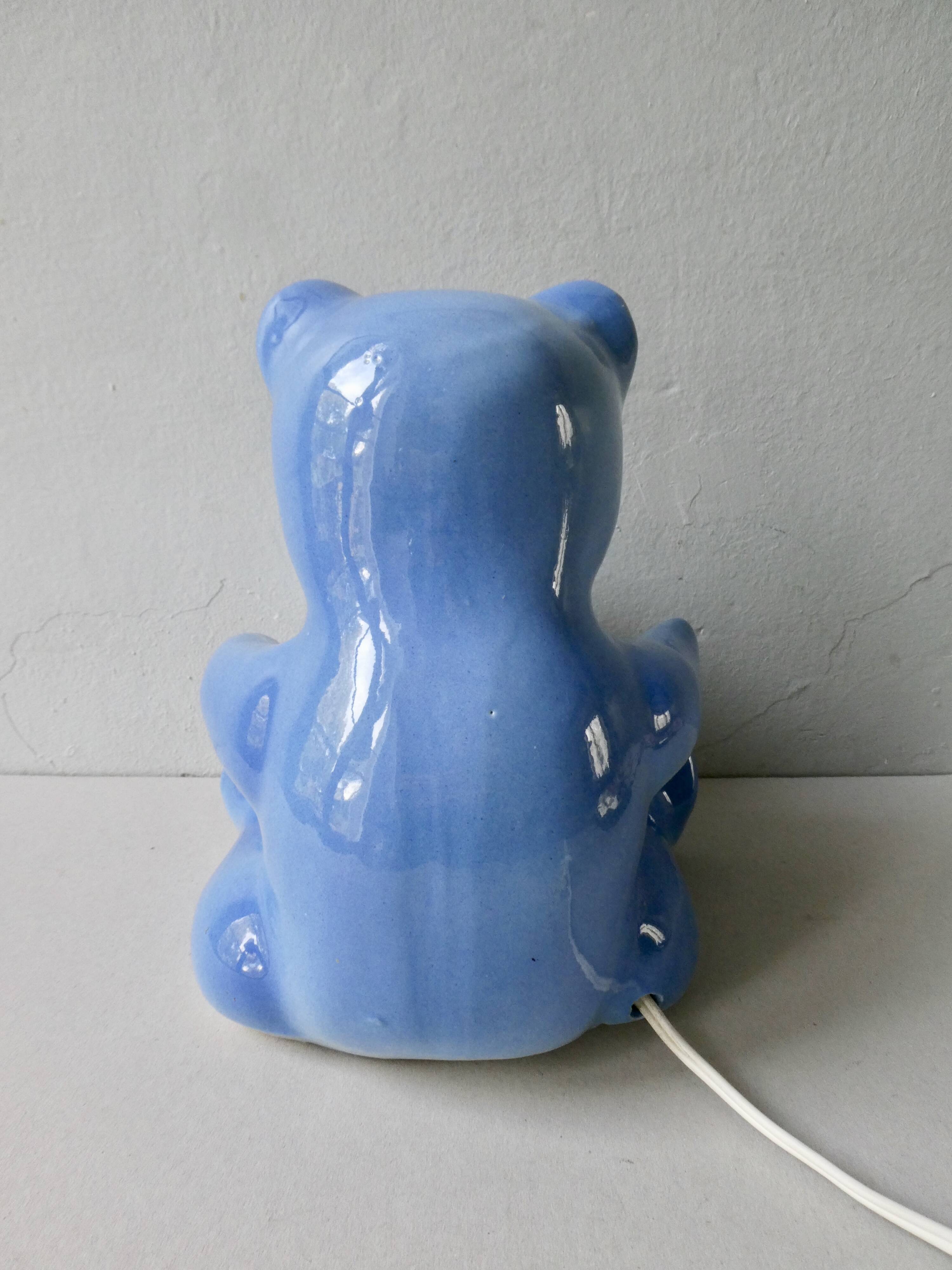 Teddy lamp in ceramic and opaline, 70s