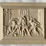 Bas-relief painting in petrified limestone "Assassination of the Duke of Guise"