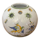 Antique flower vase moustiers white ceramic painted vintage
