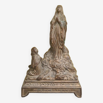 Petite Statue Française De Notre Dame De Lourdes Circa 1900