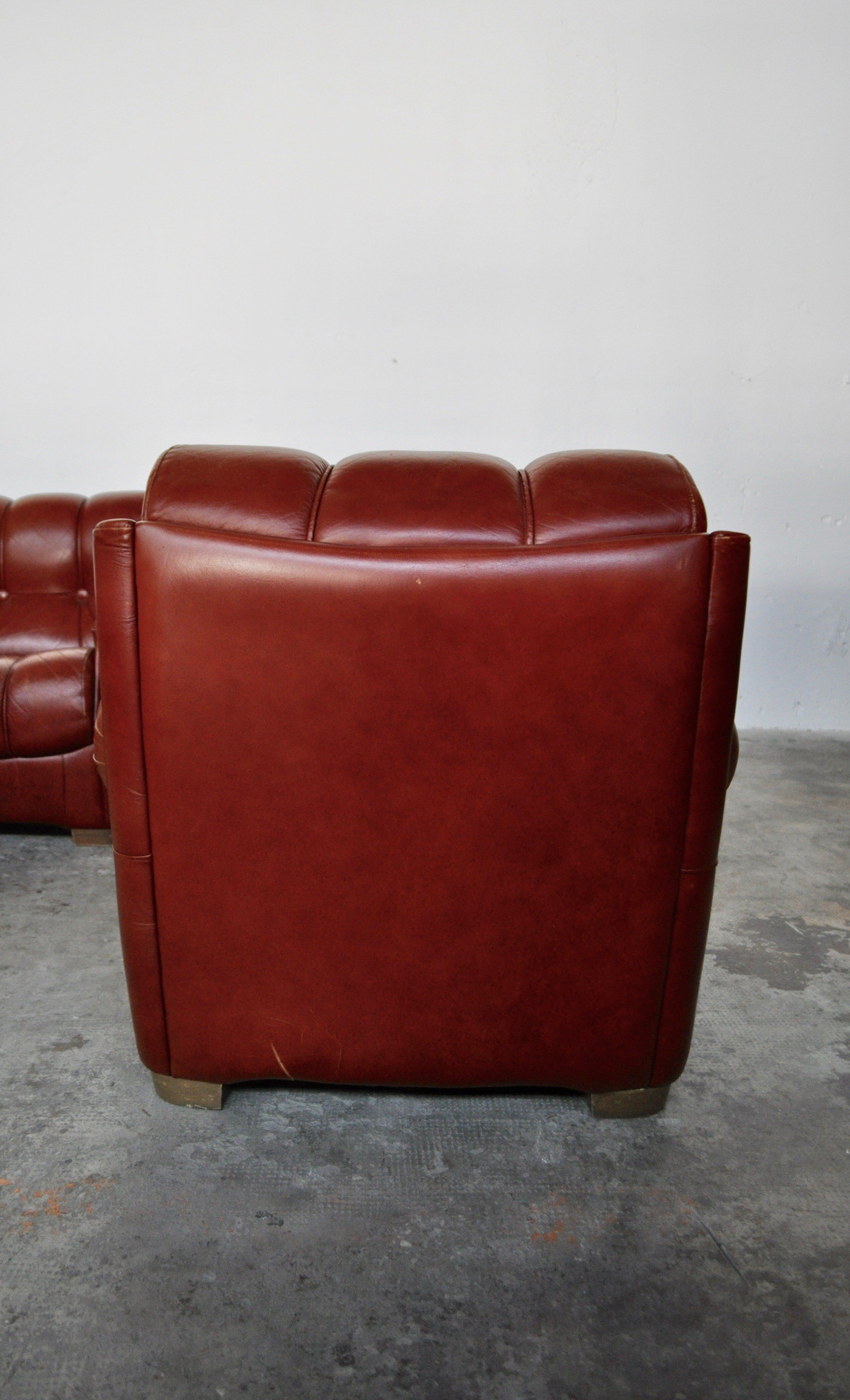Vintage leather sofas, Italy, 70s, set of 2