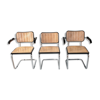 Lot 3 chairs Cesca design Marcel Breuer