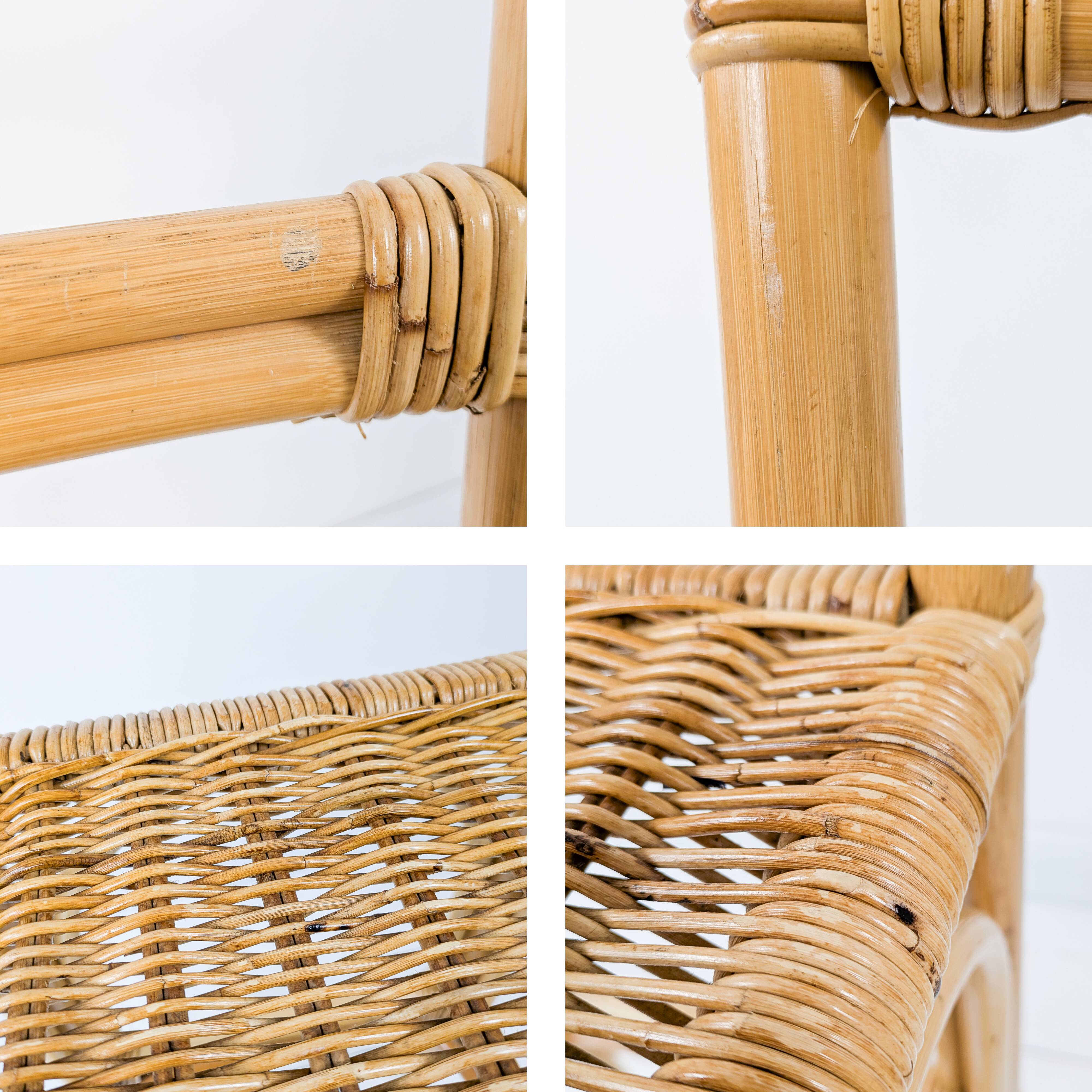 Tabouret de Bar Mid Century Vintage Boho Tabouret de Bar Chaise de Bar Bamb