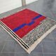 Traditional natural wool rug with colourful patterns, size 2/3 m.