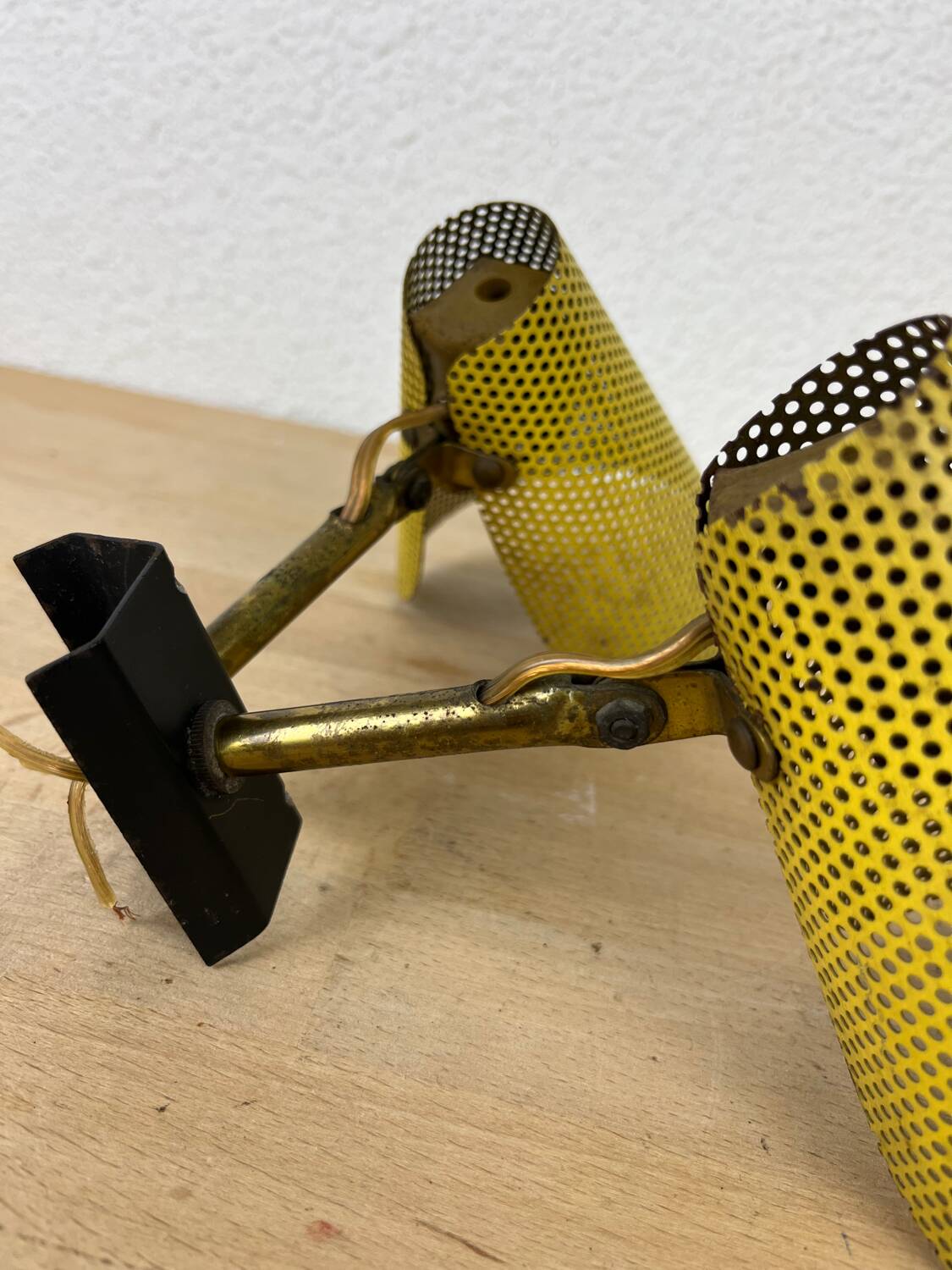 1950s perforated metal wall light
