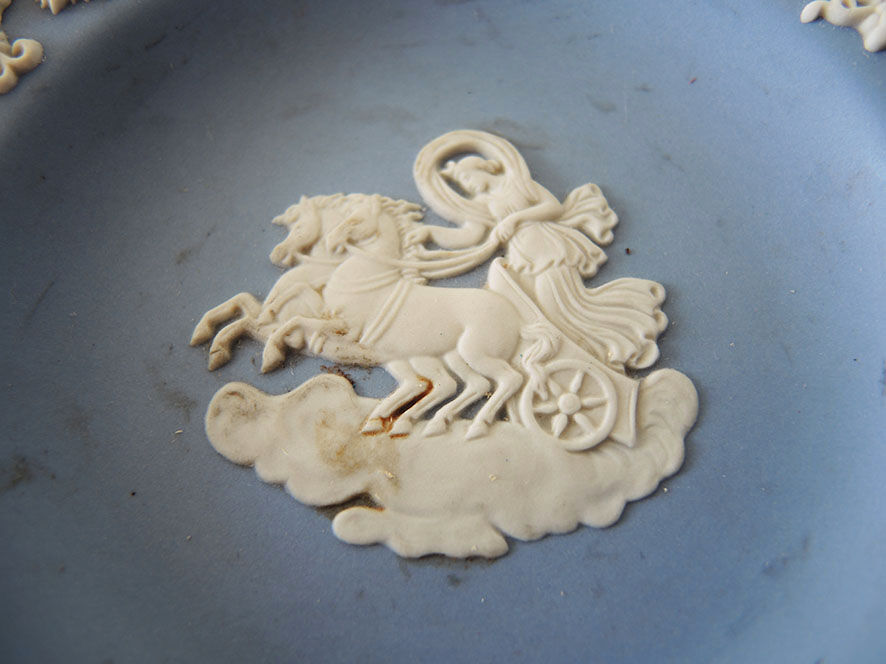 Old Wedgwood Blue Jasperware Cup: mythological décor
