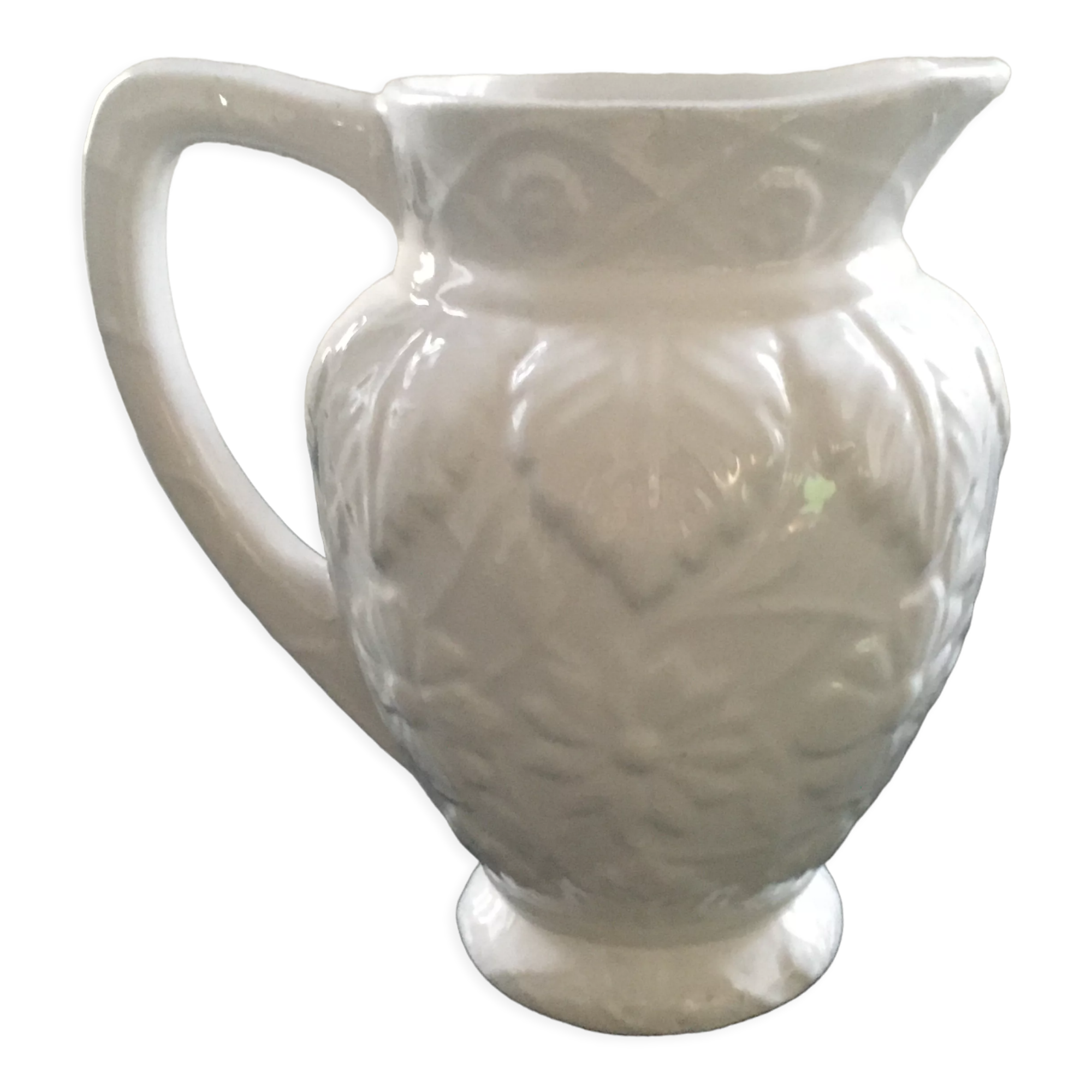 White slipware pitcher