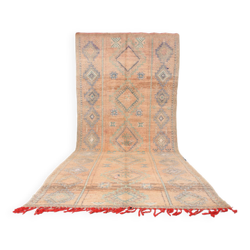Large Peach Moroccan Rug 180 x 414 cm - Vintage Moroccan Rug - Berber rug