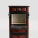 Rare Antique French chest of drawers in wood, burl veneer and marble, ca. 1