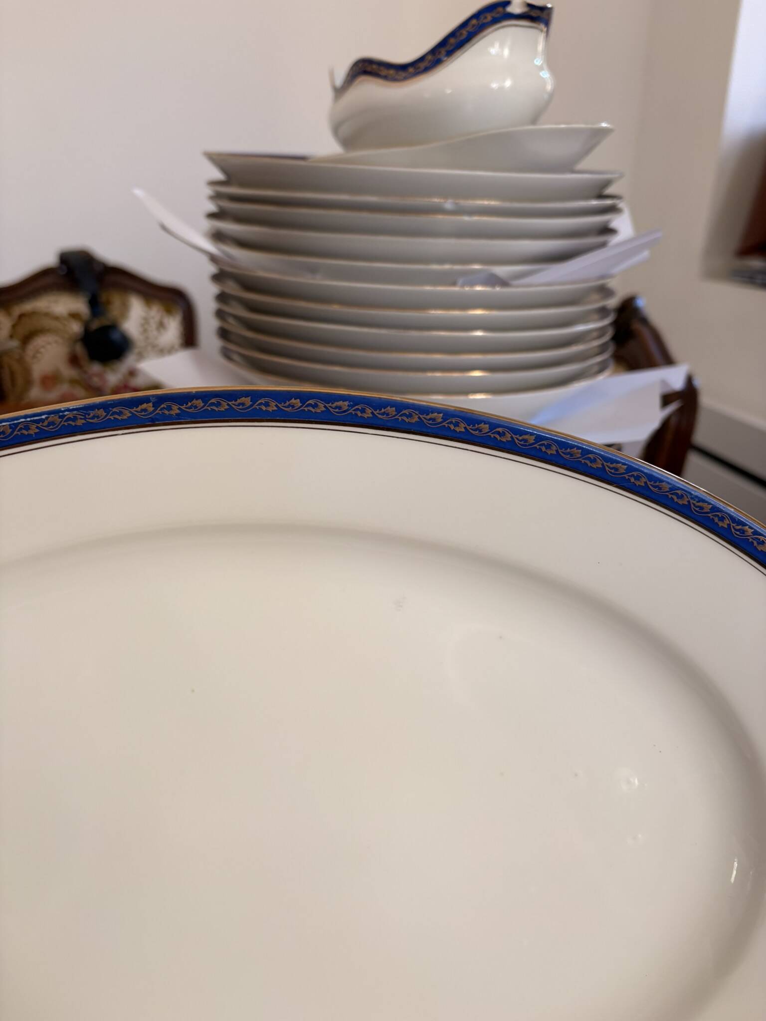 Antique Oval Dish 40x27cm Limoges Porcelain Betoule & Legrand