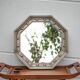 Vintage mirror, wooden mirror covered with tin, tin mirror from the 60s