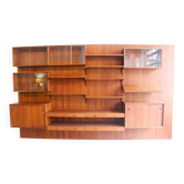 Modular and functional wall shelf by Troeds Bjärnum, in teak, 1960.