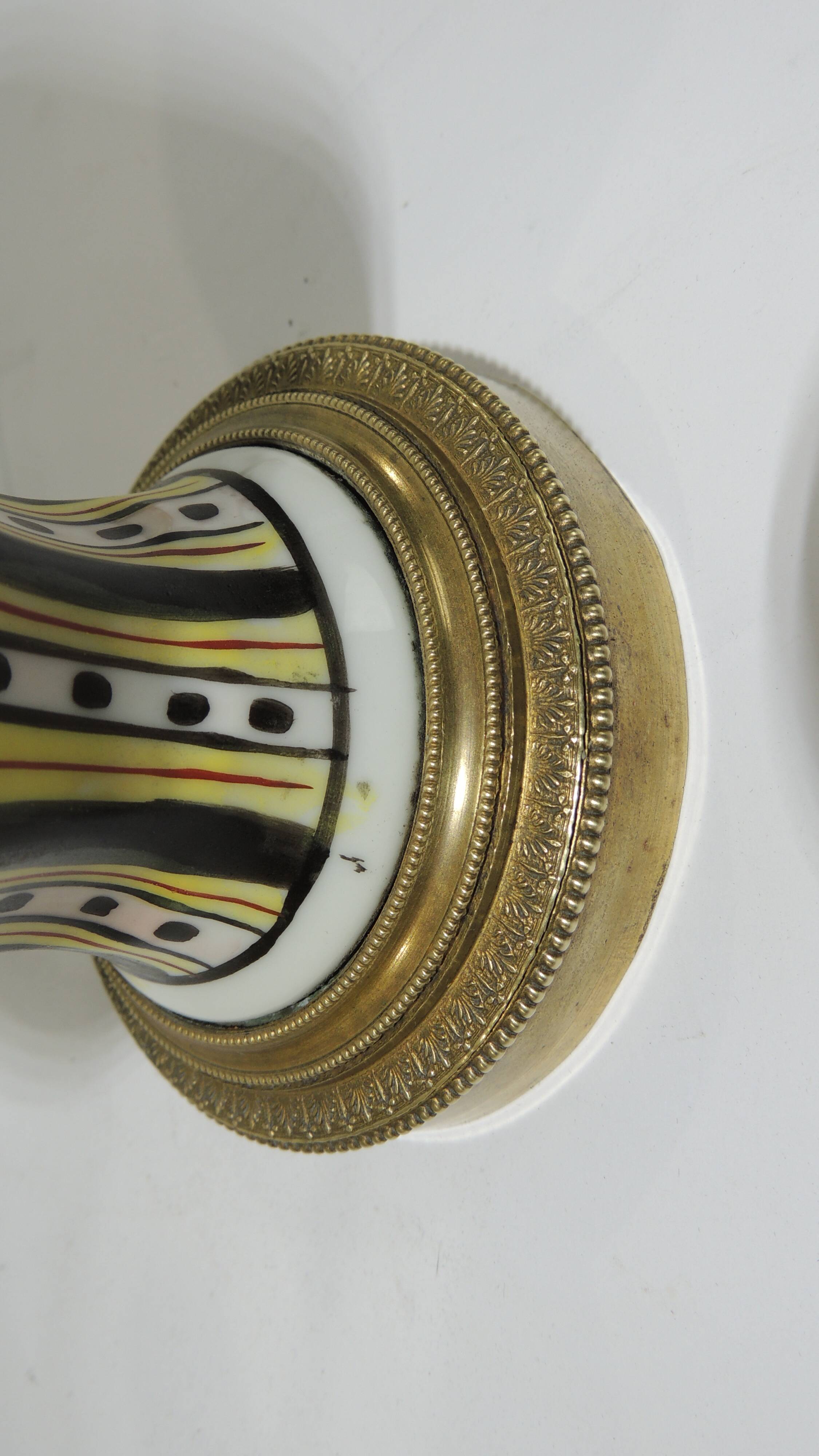 1930s ceramic lamp and bronze/vintage frame