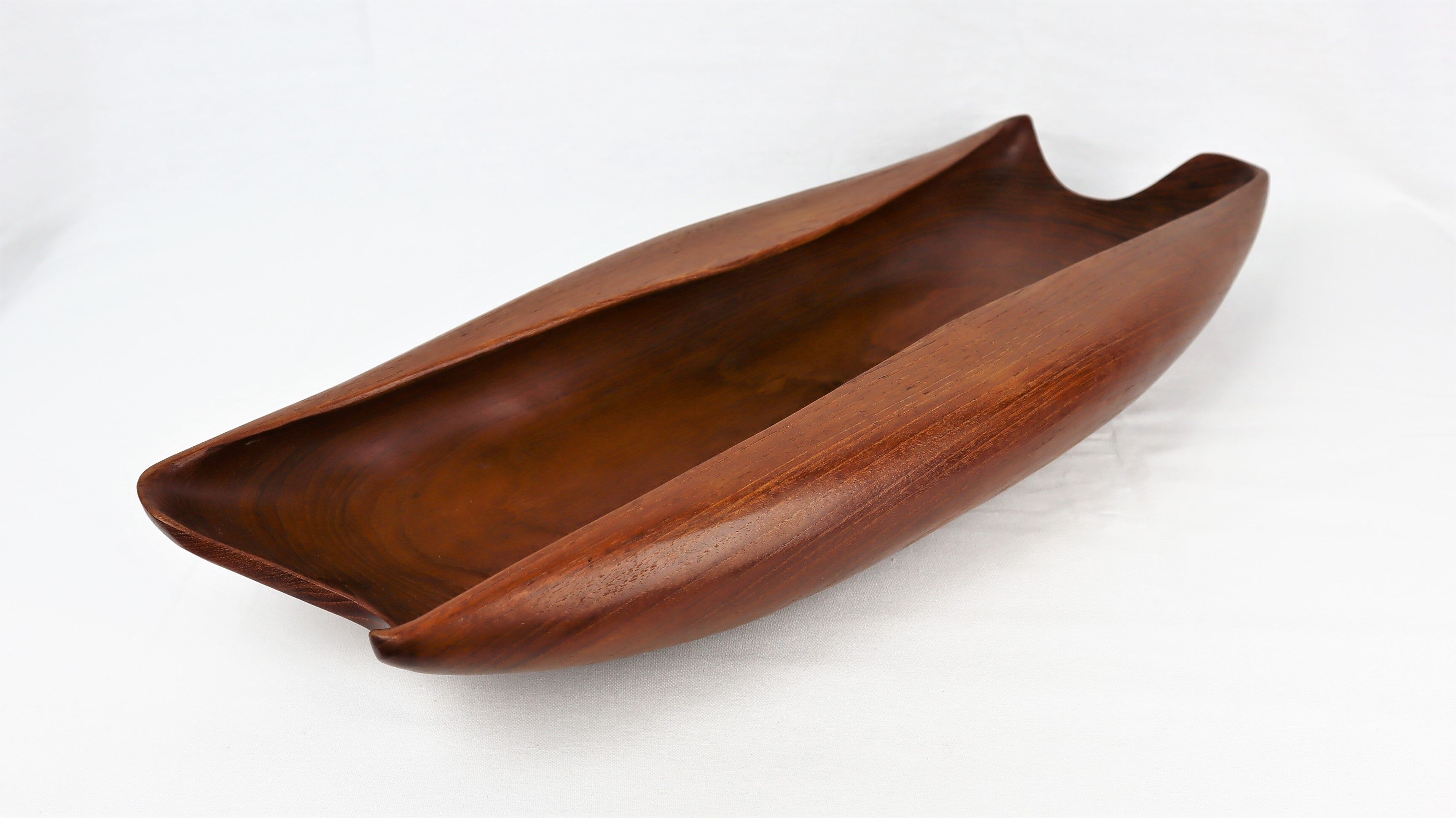 Scandinavian cut in vintage carved teak 1960