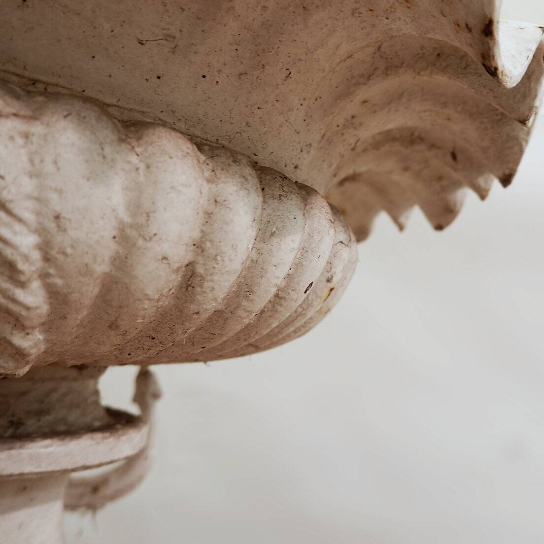19th century cast iron basin, lion head handles