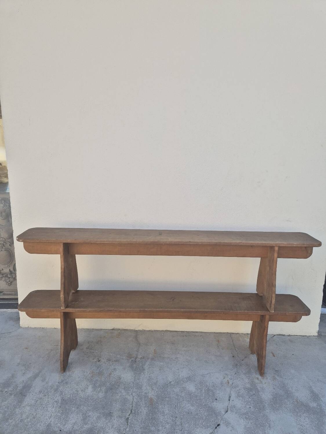 Pair of antique rustic farmhouse benches