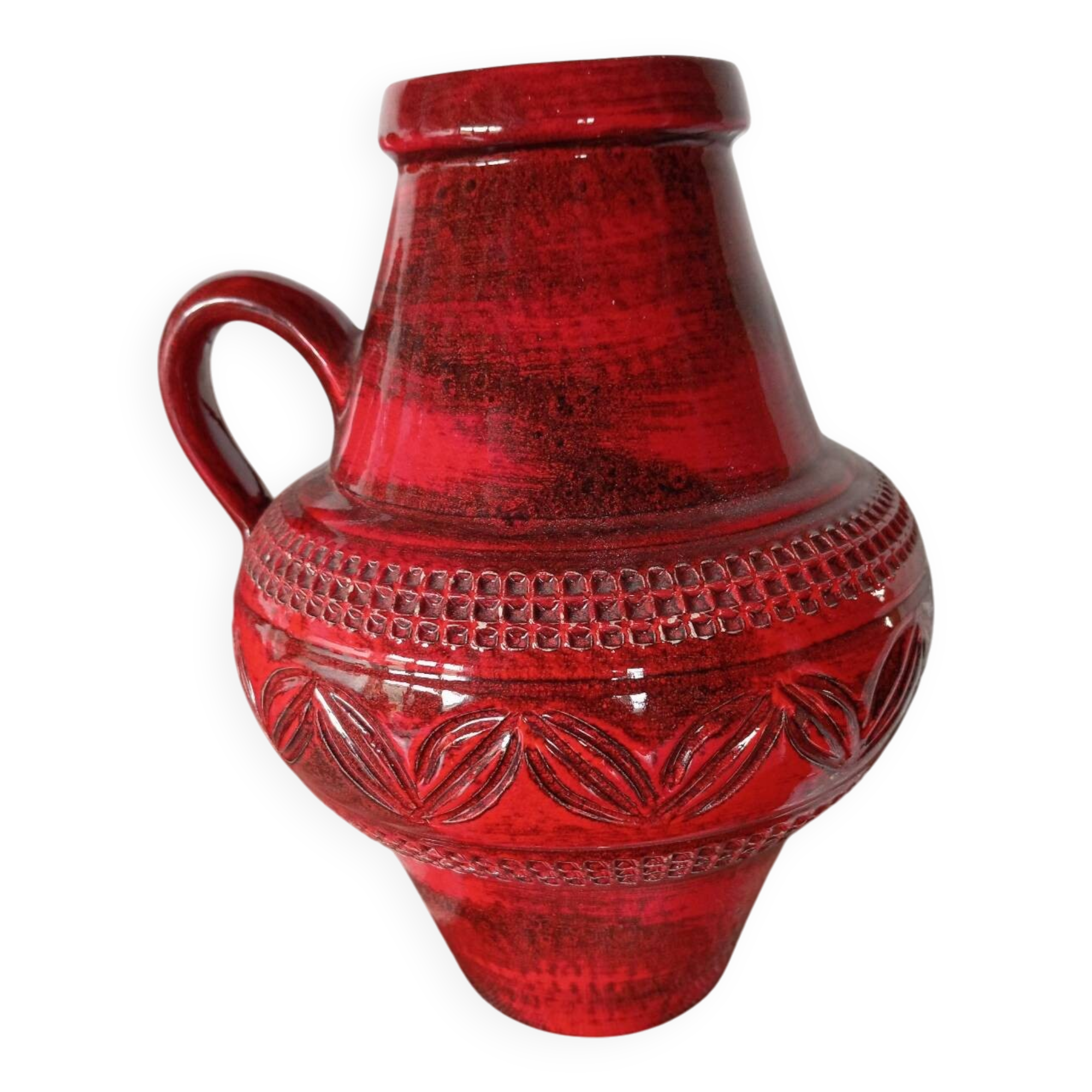 Red Ilk Keramik Vase by J. L Knodgwn
