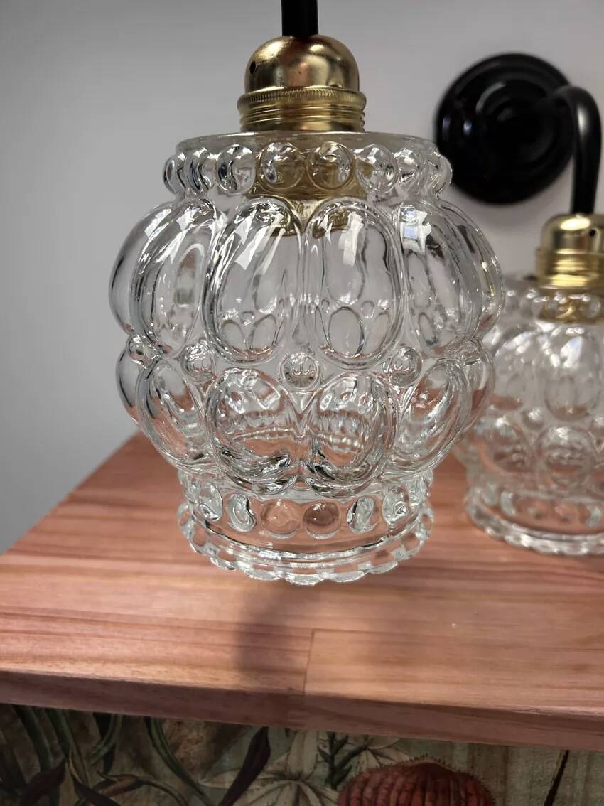 Pair of antique glass wall sconces