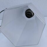 Art Deco lamp with chrome metal and opalescent glass.