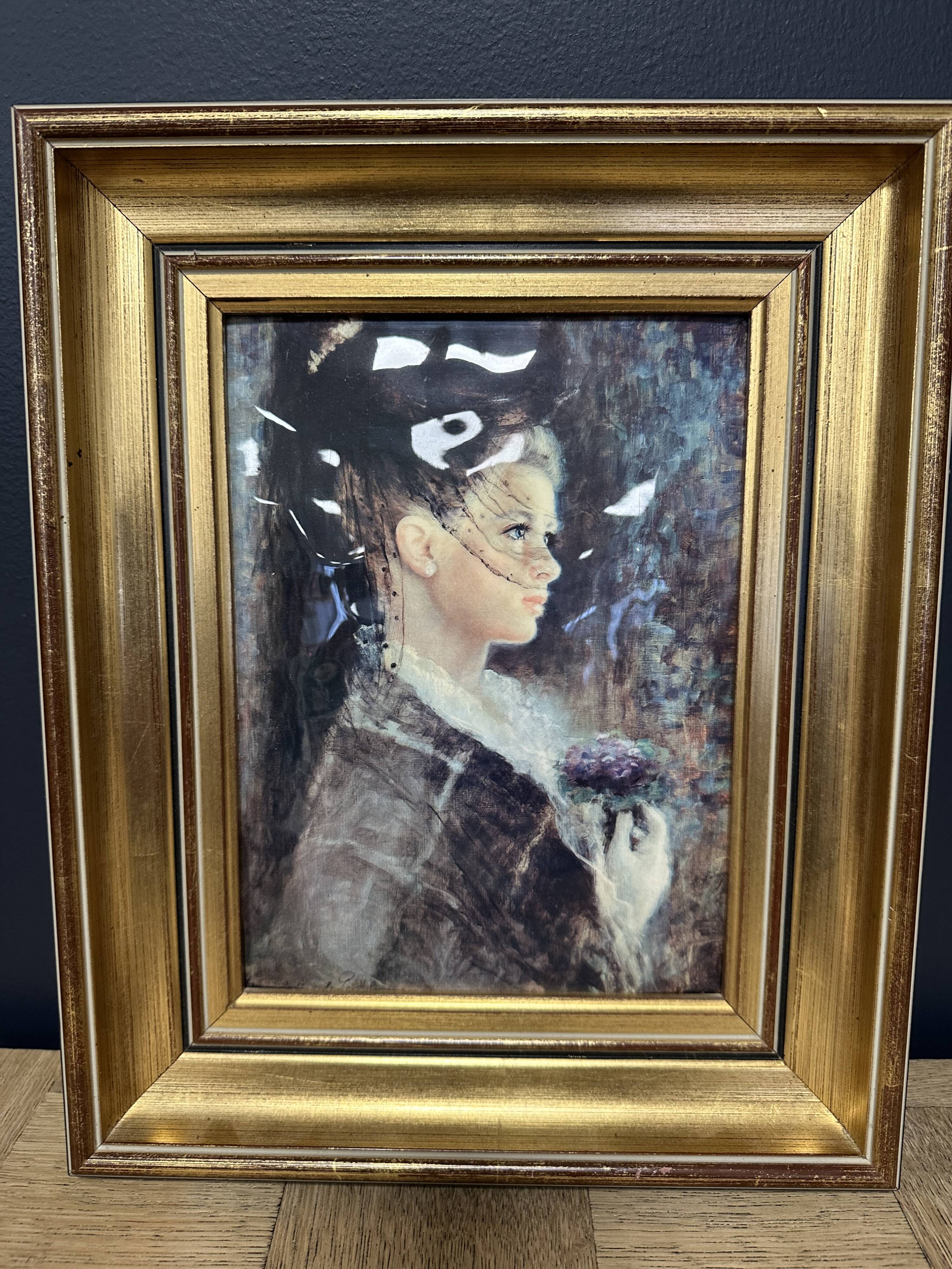 Vintage painting of a young woman.