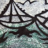 Large round dish St Clément boat motifs