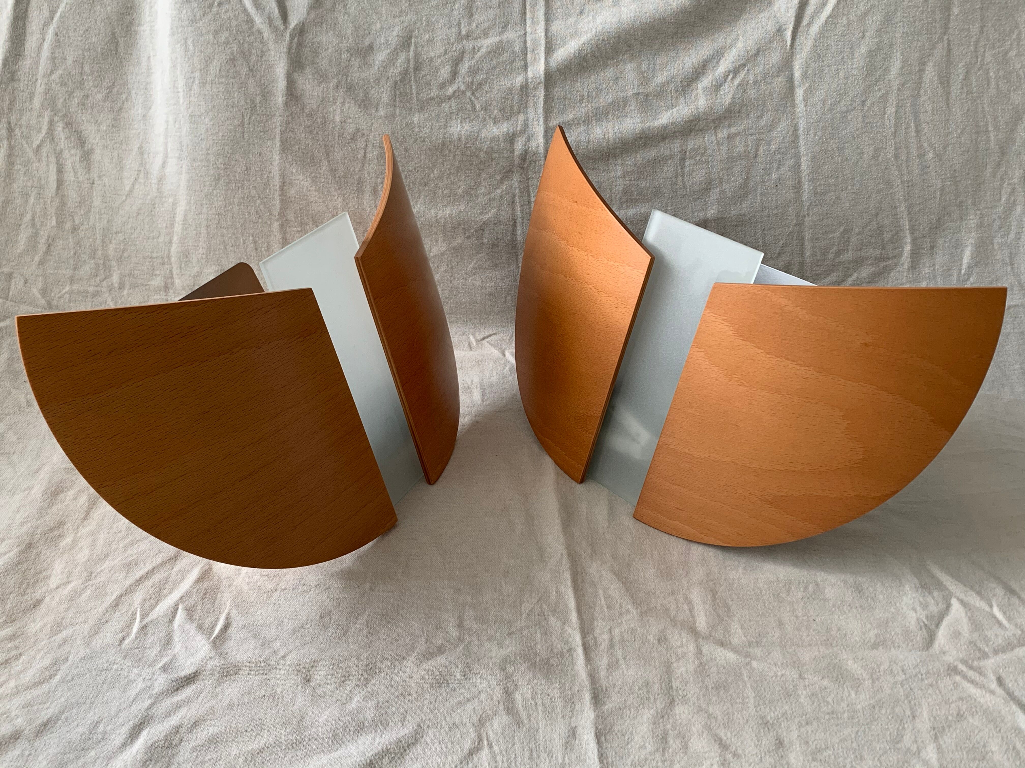 Pair of wooden sconces Lucid 1980