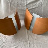 Pair of wooden sconces Lucid 1980