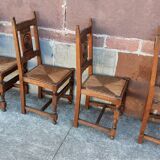 4 chaises basque en chêne