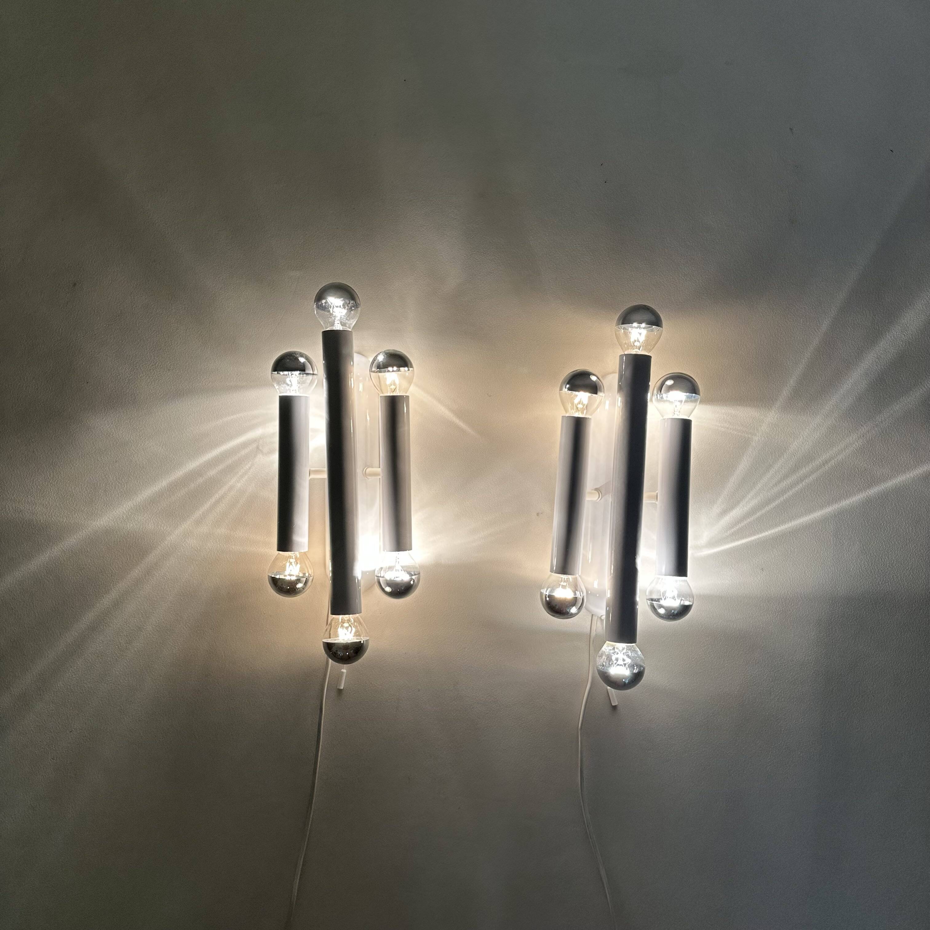 Set of 2 Hufnagel leuchten wall lamps sconce , 1970s