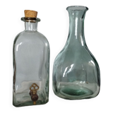 Duo of bottles/carafes, vintage