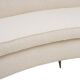 Curved Four-Seat Italian Sofa in White Bouclé Wool, Brass Legs