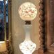 Napoleon III lamp in white opaline and painted with floral decoration - late 19th century