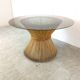Vintage bamboo and smoked glass dining table, 1980s