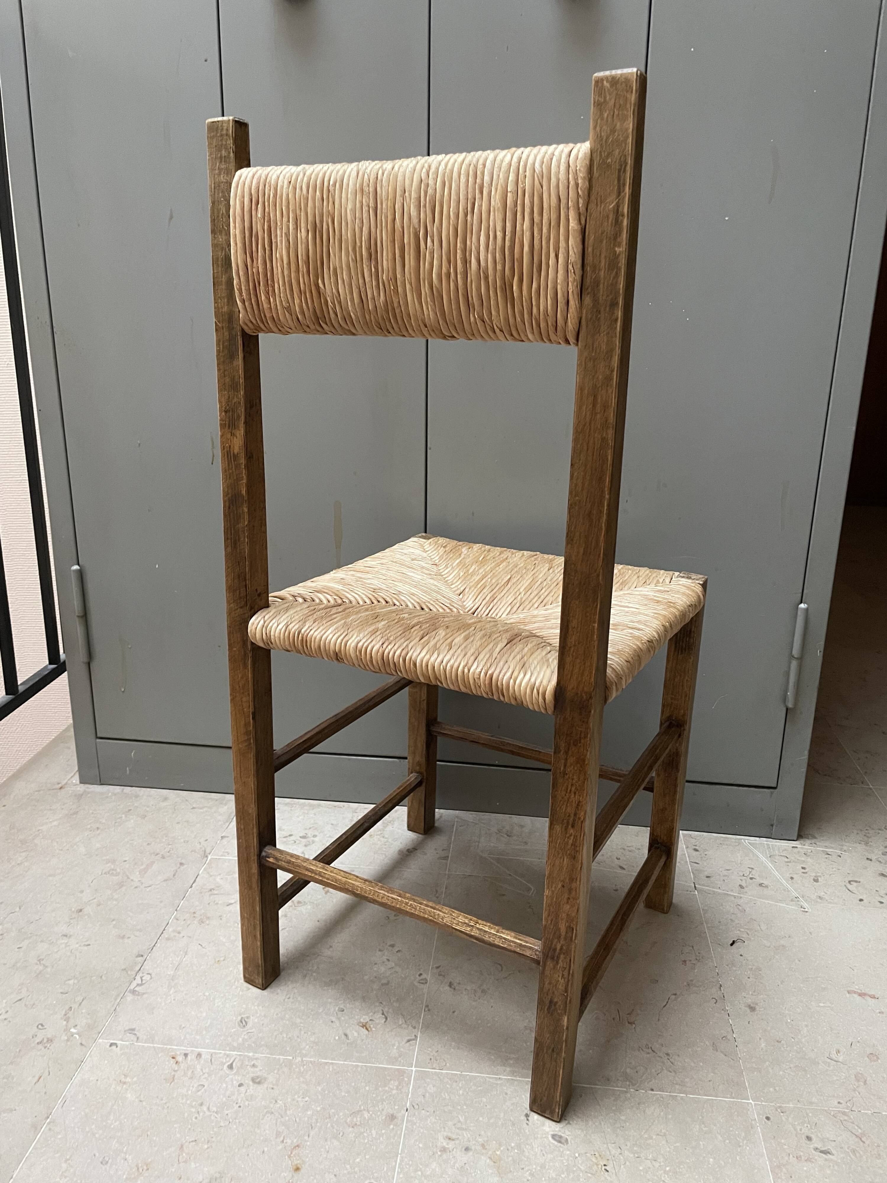 Chaise empaillé vintage