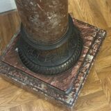 Red griotte marble column with brass insert - Napoleon III