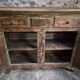 French rustic buffet in walnut, 18th century, 3 drawers and 2 doors.