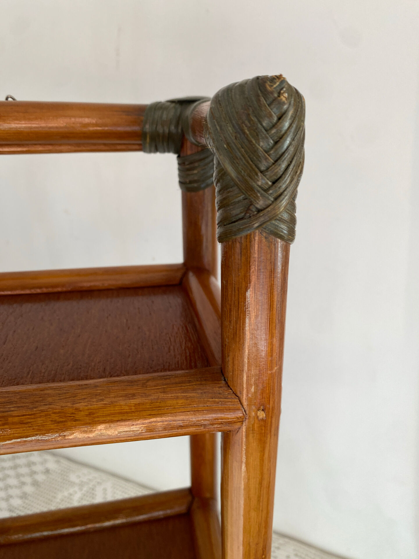 Bamboo and rattan shelf, 1970s