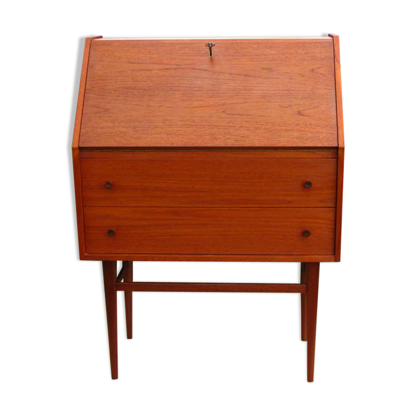 Secretaire with a key from the 1960s / 70s, Denmark, teak wood