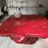 Brutalist coffee table magnifying elm