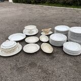 Large service 67 pieces creil and earthenware plates old dishes
