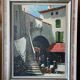 Painting by charles cermak village scene in provence (st tropez)