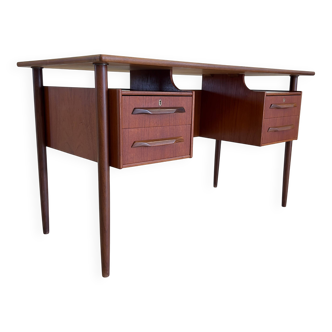 Bureau danois à plateau flottant du milieu du siècle, années 1960.