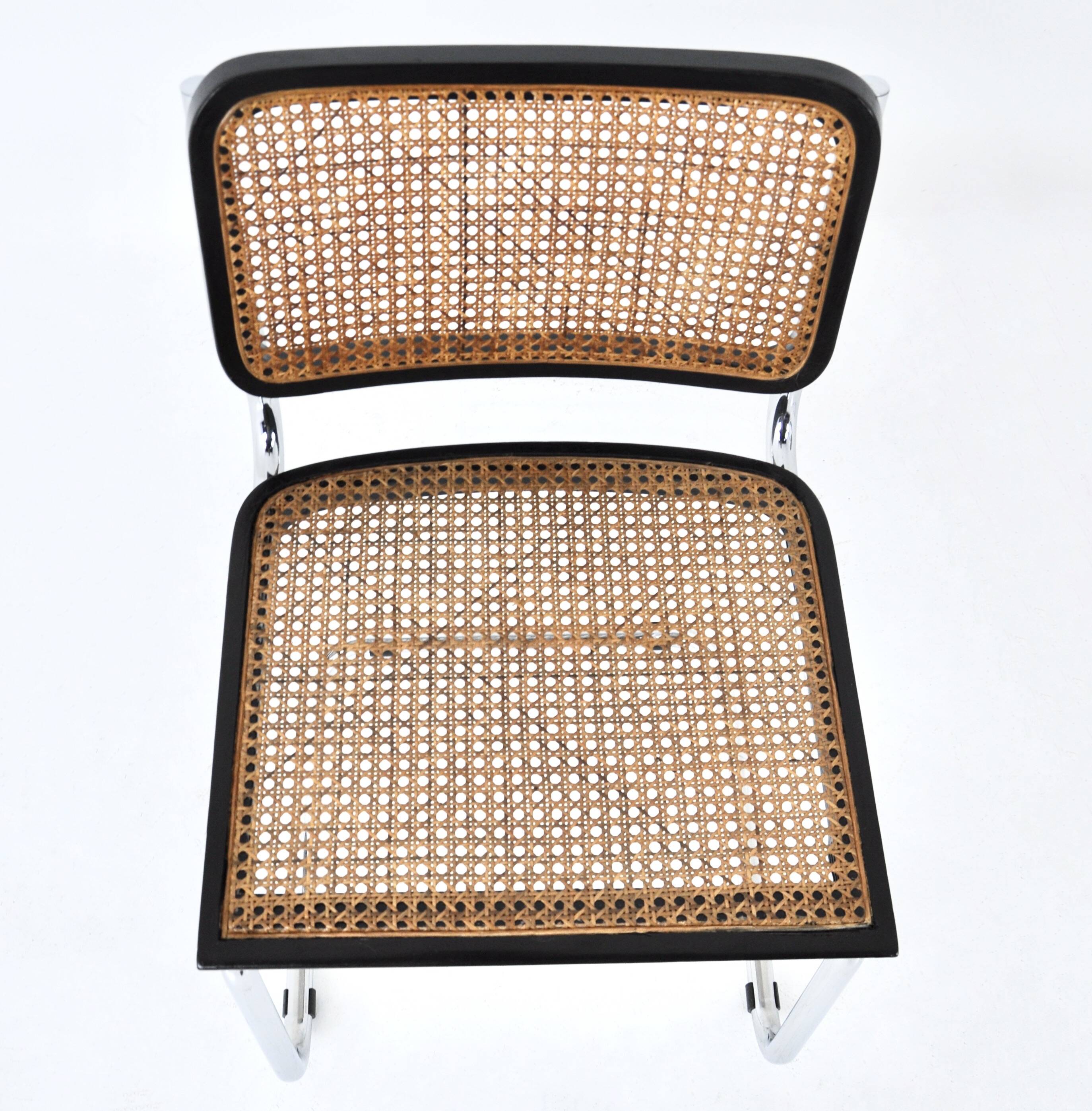 Set of 4 B32 style dining room chairs by Marcel Breuer