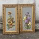 Gaston Corbier – Pair of floral paintings, oil on panel (63 cm)