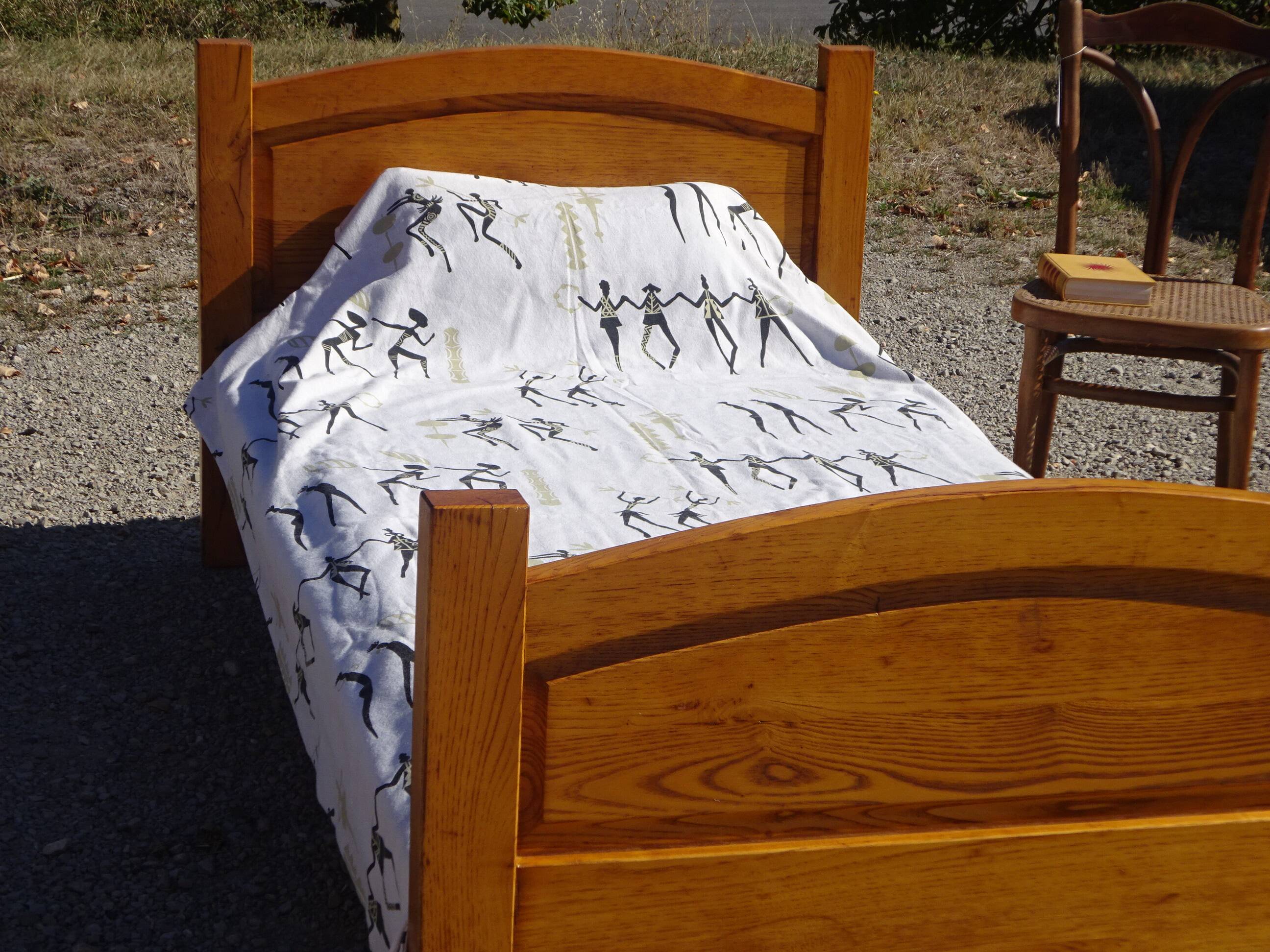 Solid oak bed, 1 place 90x190 cm