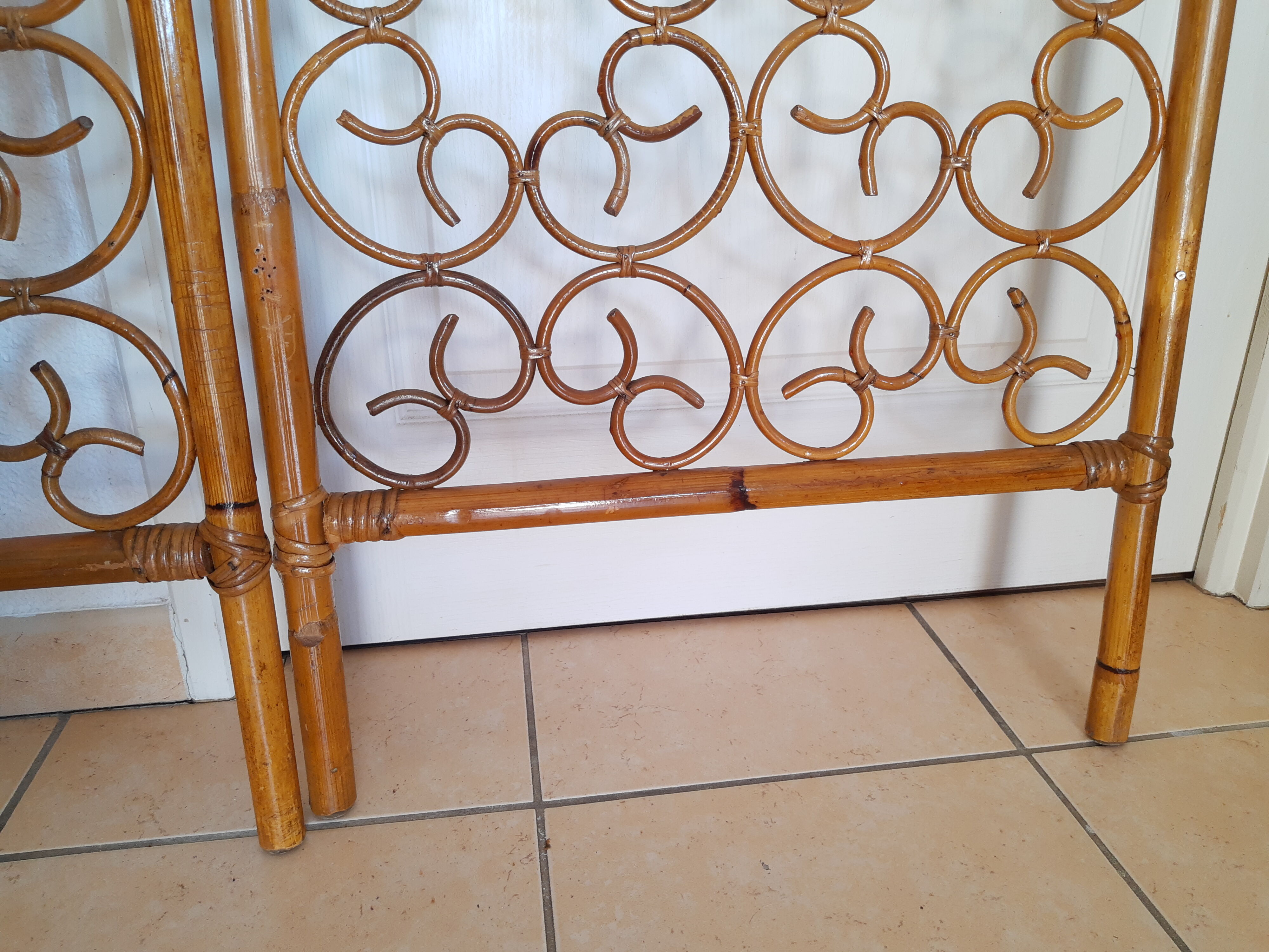 Paravent rotin vintage 3 ventaux