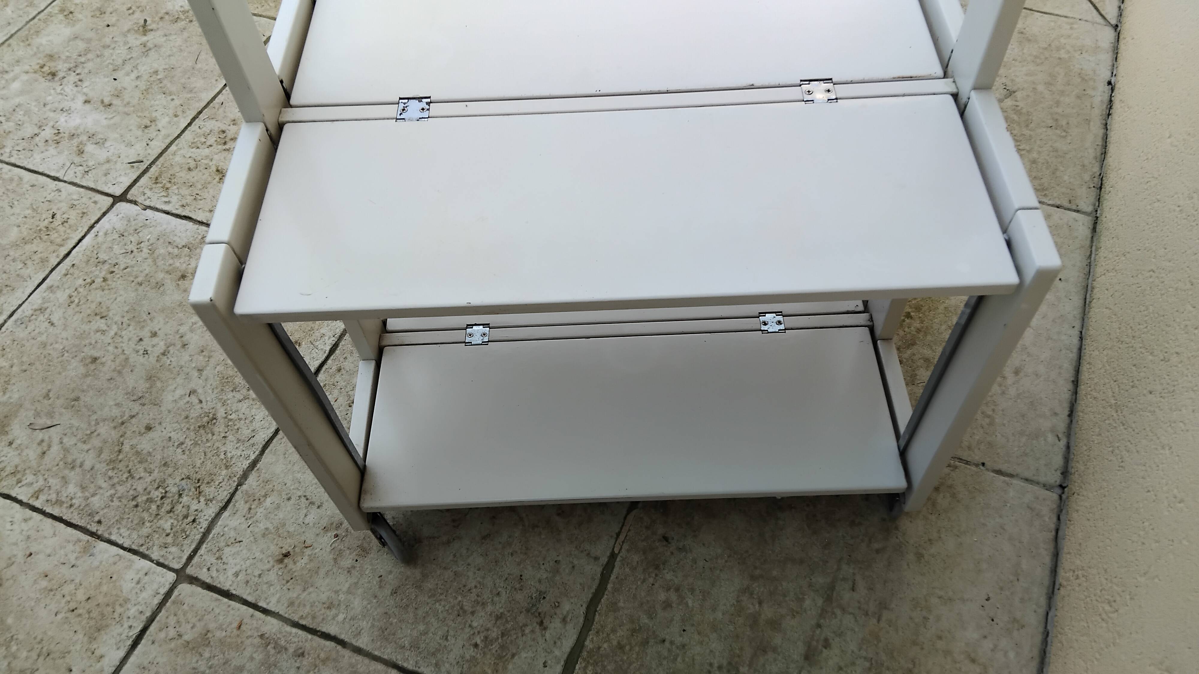 Foldable dessert table TOBIA by CIATTI vintage white lacquer design ITALY