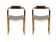 Pair of Wanderlust armchairs with backrest, brown and brass.