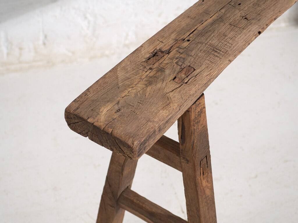 Small antique bench in primitive style (circa 1870) #37